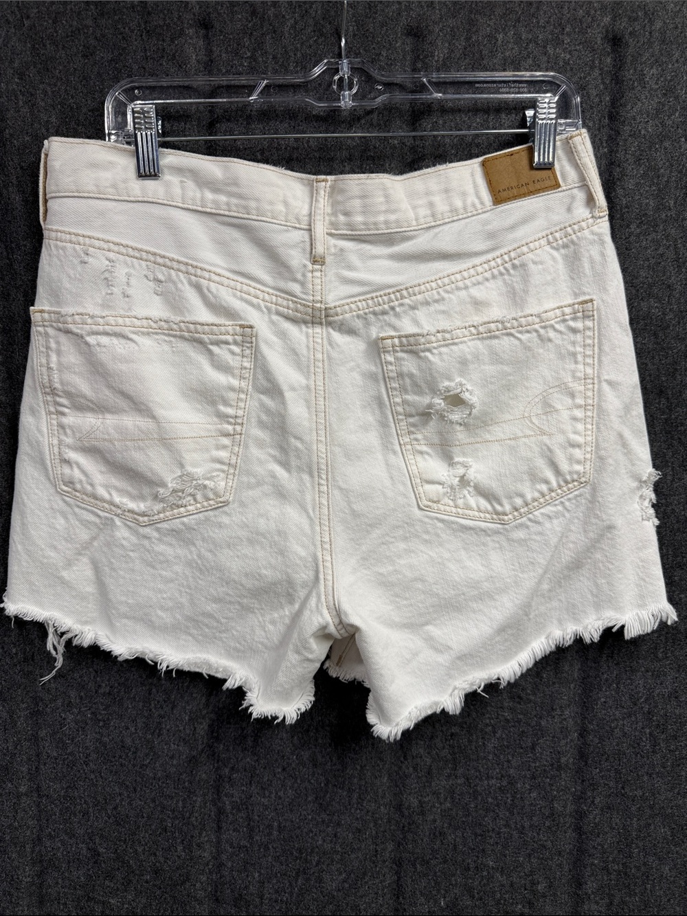 American Eagle Outfitters White Distressed Denim Shorts - Picture 3 of 6